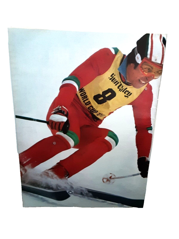 1975 Gustavo Thoeni World Cup 75 Skiing Photo Magazine Clipping vintage 70s