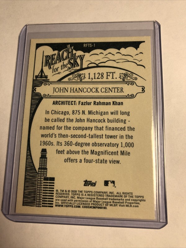 2020 Topps Allen & Ginter Reach for the Sky RFTS-1 John Hancock Center gallery