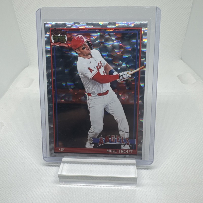 2026 Topps Series 1 #T91-1 Mike Trout 35th Anniversary Crackle card 1991