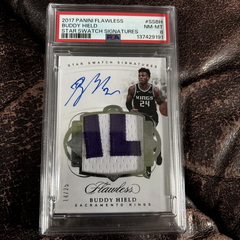 2017-18 Panini Flawless Star Swatch Signatures Buddy Hield /25 PSA 8