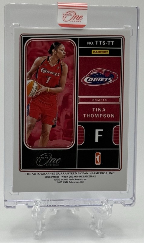 Tina Thompson 2025 Panini One And One WNBA Team Titans Purple On-Card Auto /25! gallery