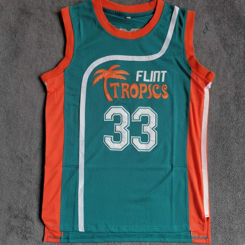 Flint Tropics Semi Pro 33# Jackie Moon Basketball Jerseys All Stitched Jersey