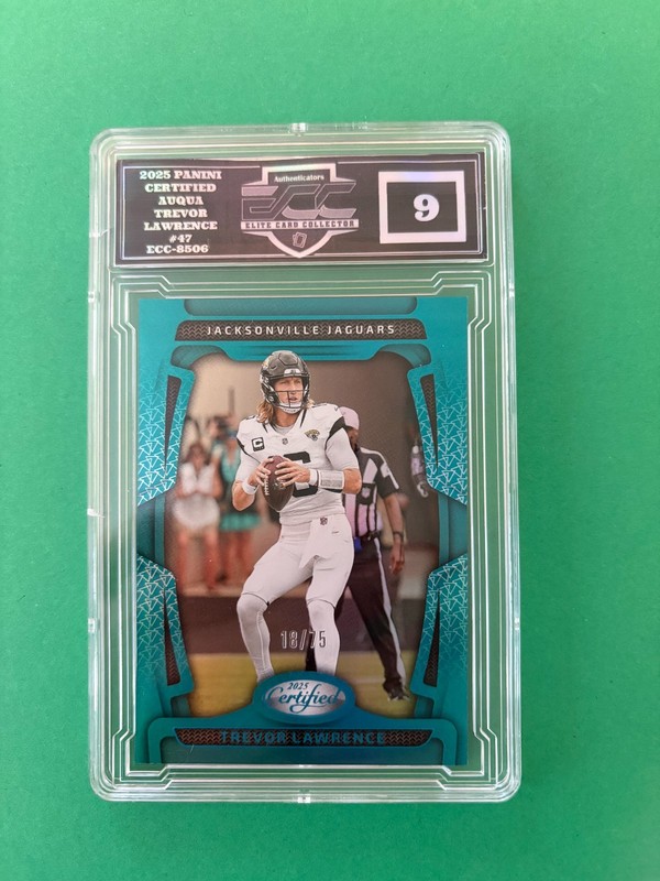 Trevor Lawrence 2025 Panini Certified #47 Mirror Teal 18/75