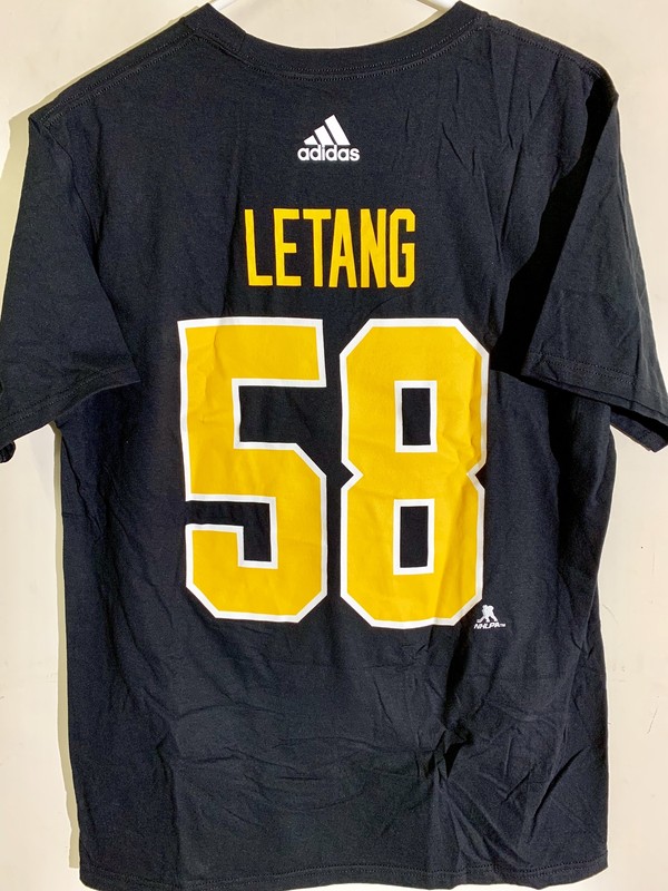 adidas NHL T-Shirt Pittsburgh Penguins Kris Letang Black sz L