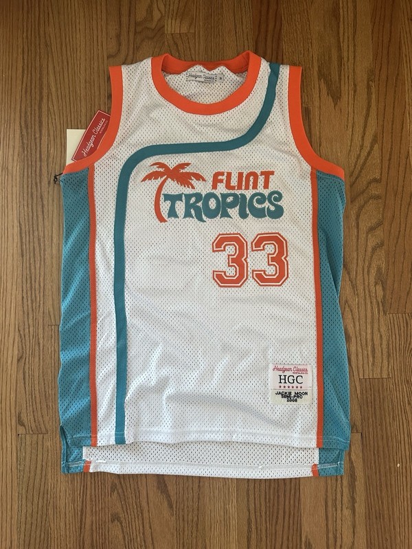 Flint Tropics Jackie Moon Basketball Jersey #33 Semi Pro Movie M New With Tags