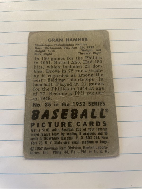 1952 Bowman - Granny Hamner #35 gallery