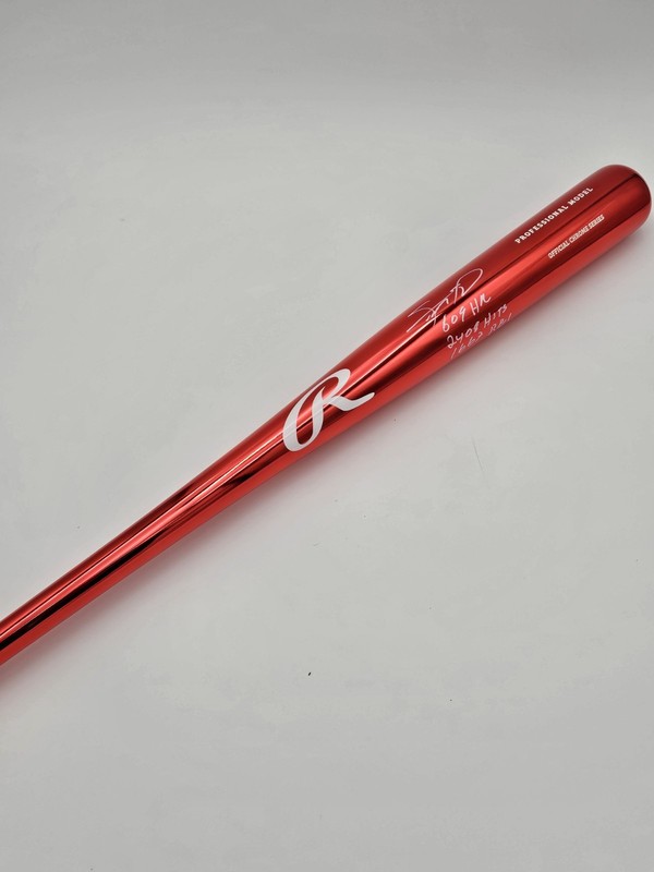 Autographed/Signed Sammy Sosa Chrome Red Rawlings Stat Bat JSA COA Rare!!