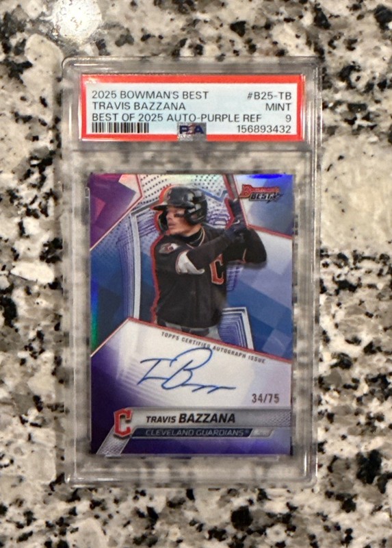 2025 Bowman’s Best Travis Bazzana Best Of Auto Purple /75 B25-TB Cleveland