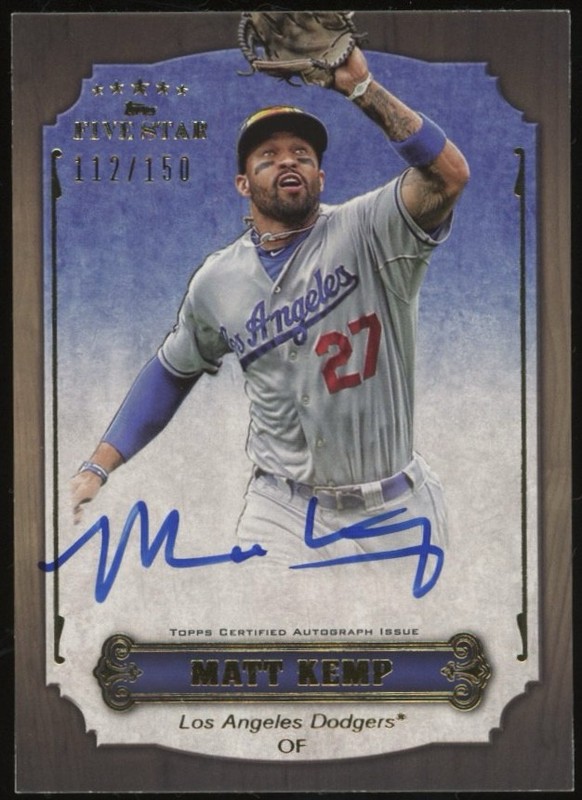 2012 Topps Five Star Auto Active Player Autographs Matt Kemp #FSA-MK /150 (AU)
