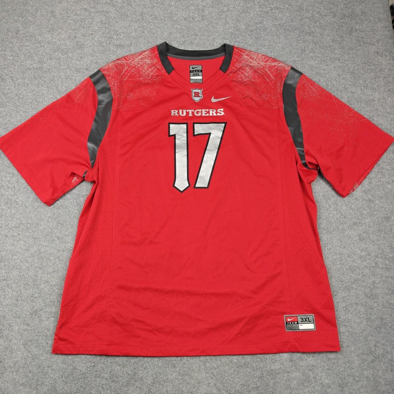 Nike Rutgers University Jersey Mens 3XL Red NCAA Football Number 17 Team