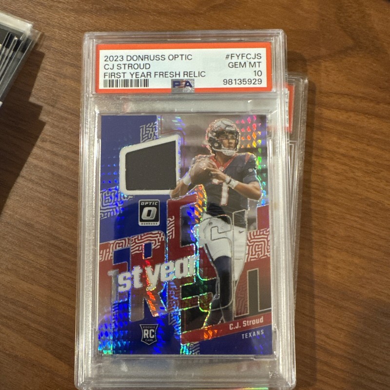 2023 Donruss Optic CJ Stroud First Year Fresh #FYF-CJS Jersey Patch PSA 10