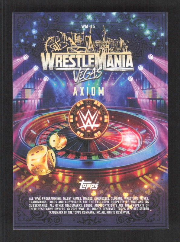 Axiom 2026 Topps WWE WrestleMania Vegas Exclusive #WM-15 gallery