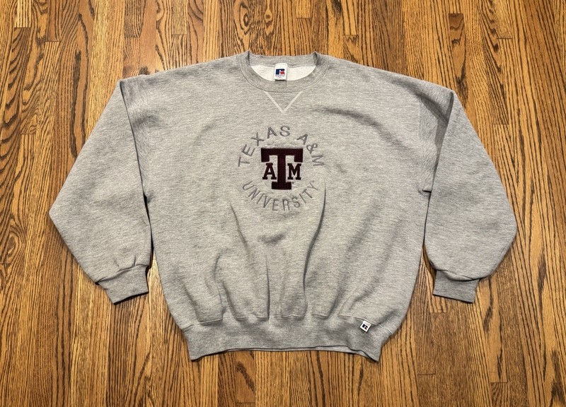 Texas AM Aggies Vintage Russell Athletic Embroidered Graphic Crewneck Sweatshirt