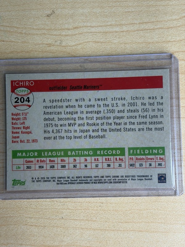 Topps Chrome Platinum 2025 Ichiro Suzuki Seattle Mariners #363 SSP /5 True Red gallery