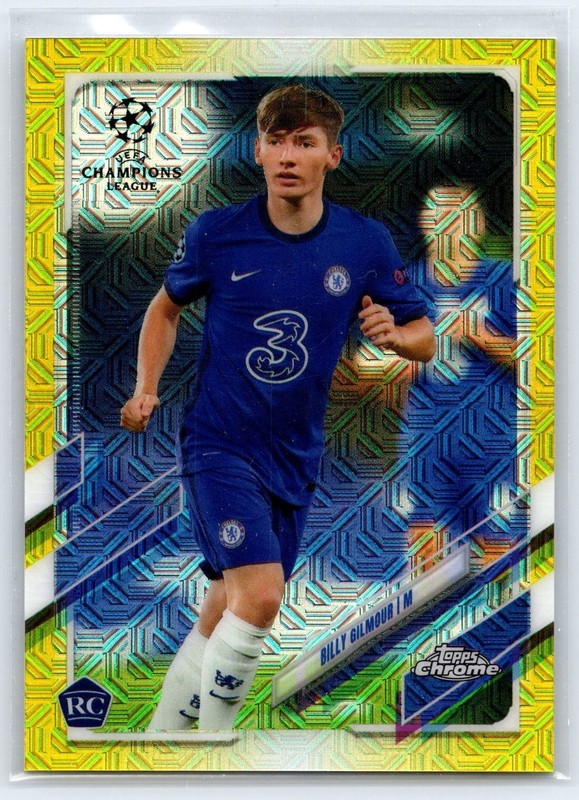 2020-21 Topps ChromeUEFA Japan Billy Gilmour #66 RC Yellow Mojo 51/150 Chelsea