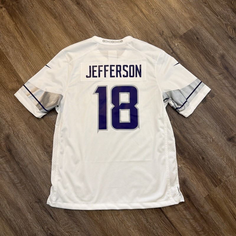 Minnesota Vikings Jersey Large Justin Jefferson Men’s White Nike