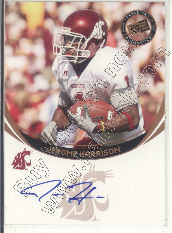 jerome harrison rookie rc draft auto autograph washington state wsu college 2006