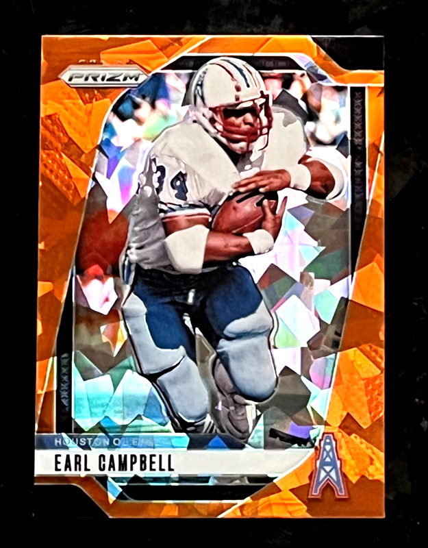 2024 Panini Prizm Earl Campbell Orange Cracked Ice Houston Oilers #297