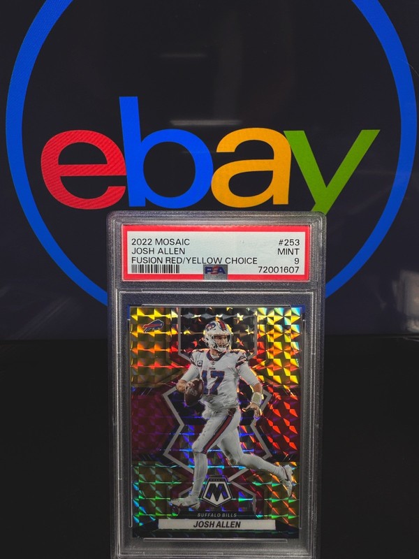 2022 Mosaic Josh Allen Fusion Red Yellow Choice Mosaic Prizm # /80 PSA 9 MINT