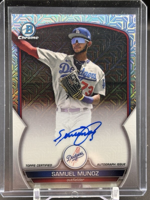 Samuel Munoz 2023 Bowman Chrome Mega Box Mojo Refractor Auto Autograph #BCMA-SM