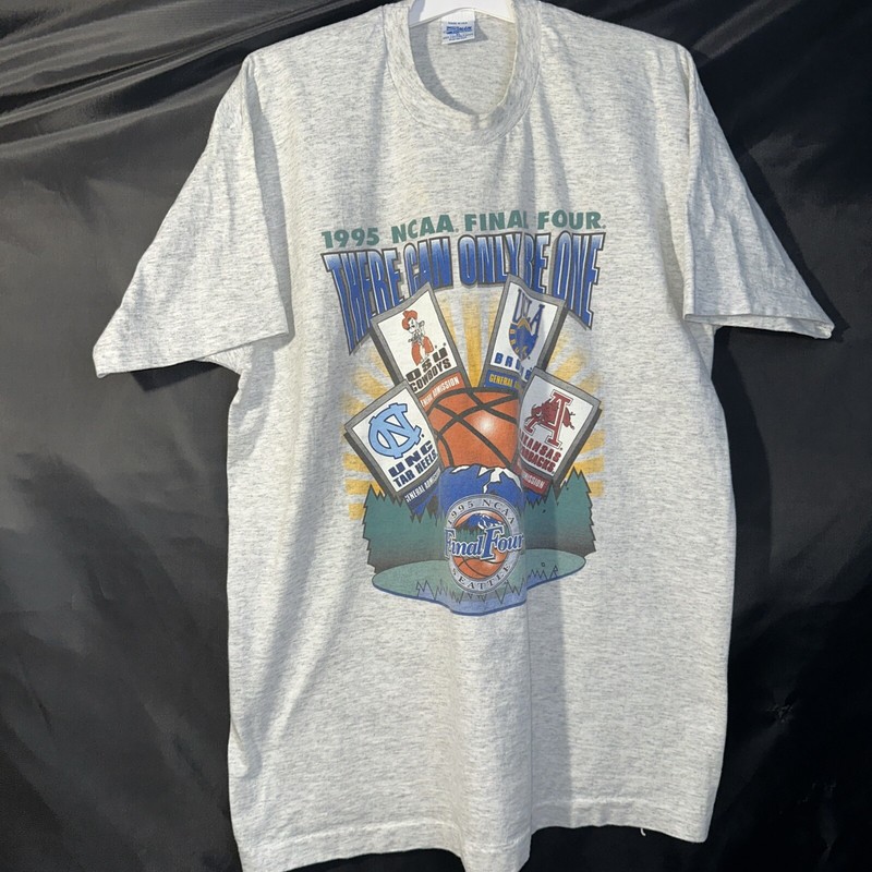 VTG NCAA Final Four 1995 UCLA Ark. UNC OSU T Shirt Mens XL Seattle Only Be One