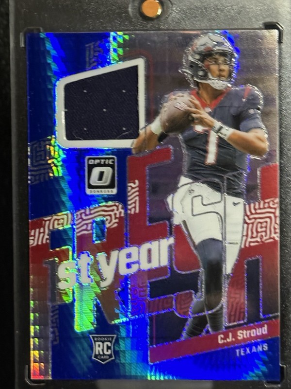 2023 PANINI DONRUSS OPTIC #FYF-CJS FIRST YEAR FRESH BLUE HYPER PRIZM CJ STROUD