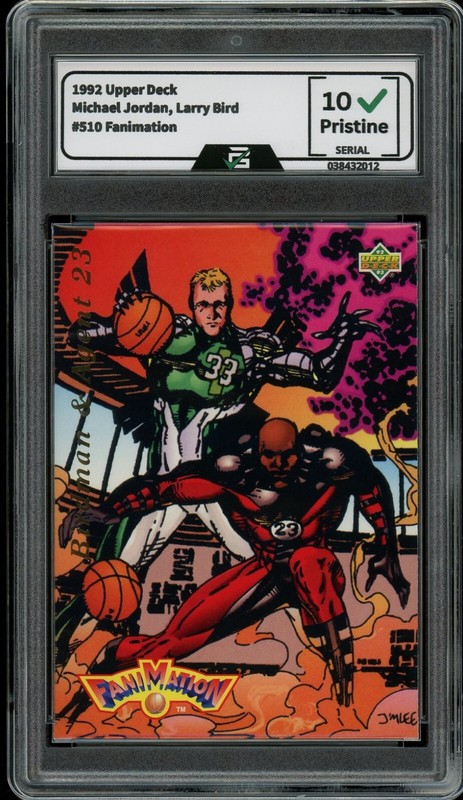 1992 Upper Deck #510 Michael Jordan, Larry Bird GRADED 10 GEM MINT Fanimation