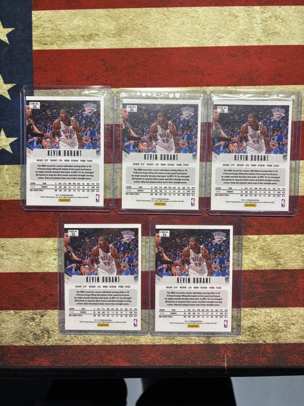 Lot of 5 2012-2013 panini prizm Kevin Durant gallery