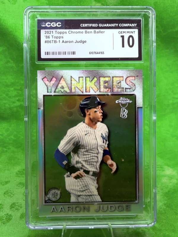 Aaron Judge 2021 Topps Chrome Ben Baller 1986 Topps Baseball #86TB-1 CGC 10