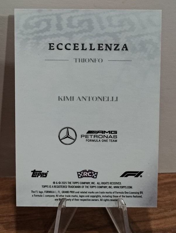 2025 Topps Eccellenza Formula 1 F1 Kimi Antonelli RC Rookie Trionfo Orange 19/25 gallery