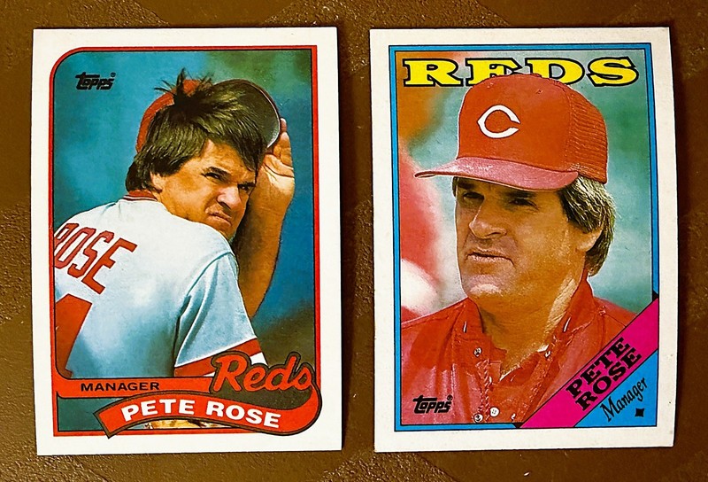 (2) Pete Rose 1989 Topps #505 & 1988 Topps #475 Reds Manager