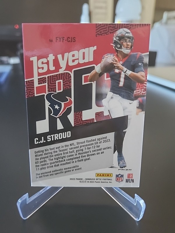 2023 Panini Donruss Optic CJ Stroud 1st Year Fresh Rookie Patch Card Texans gallery
