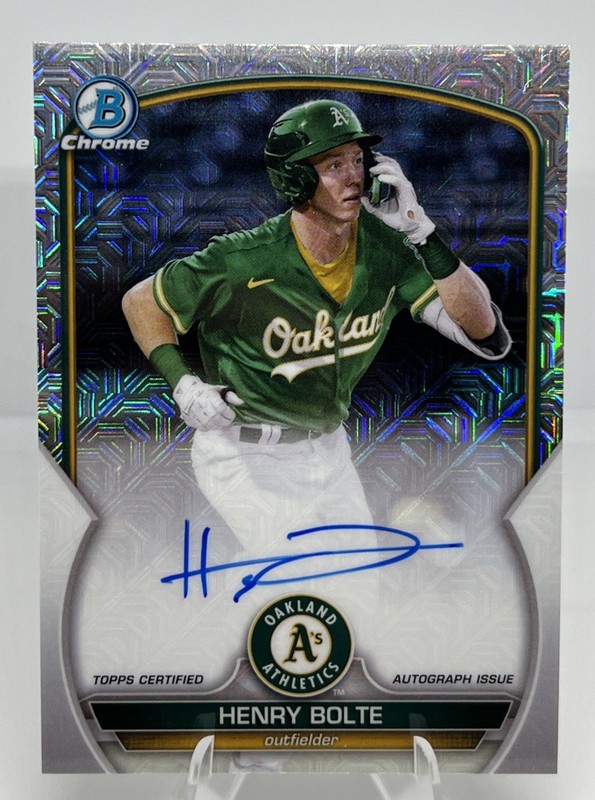 Henry Bolte 2023 Bowman Chrome Mega Box Auto Autograph Athletics (A)