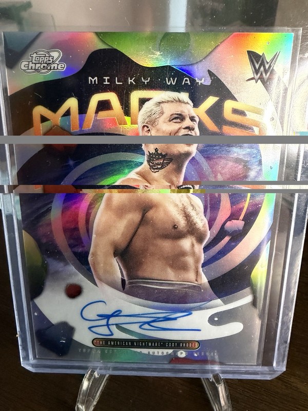 2026 Topps Chrome Cosmic WWE Cody Rhodes Milky Way Marks Refractor Auto gallery
