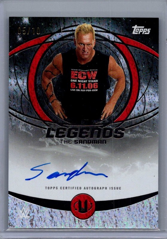 2025 WWE Universe | The Sandman 5/10 | LGA-TSA | Legends Autographs | Red Magma