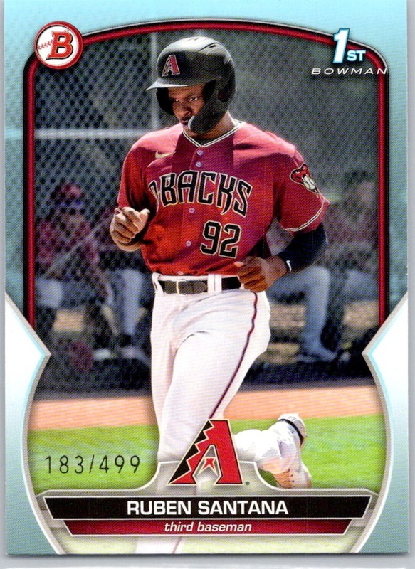 2023 Bowman Prospects Sky Blue #BP-42 Ruben Santana #/499 Arizona Diamondbacks