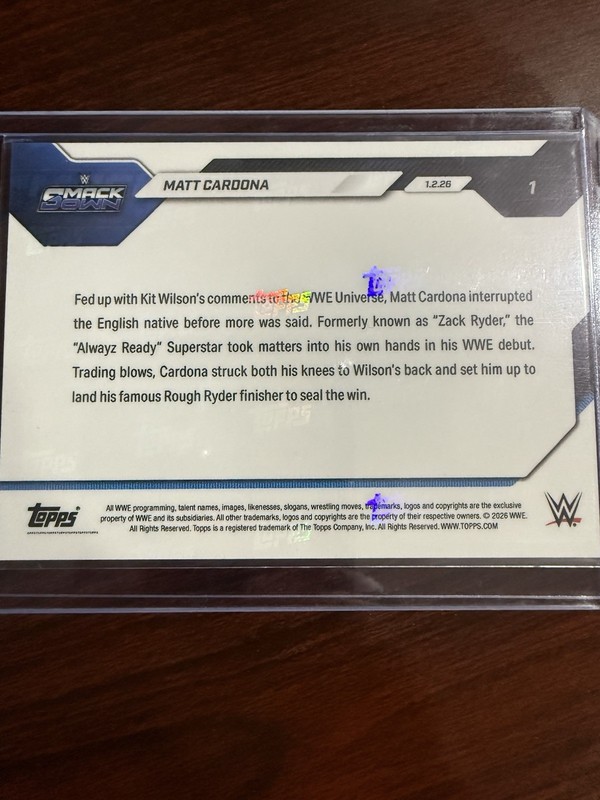 *READY TO SHIP* Matt Cardona - 2026 WWE Topps NOW® - #1 gallery