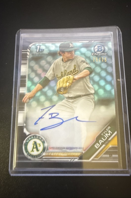 2019 Bowman Draft – Chrome Draft Pick Autographs Tyler Baum #CDA-TB Black…