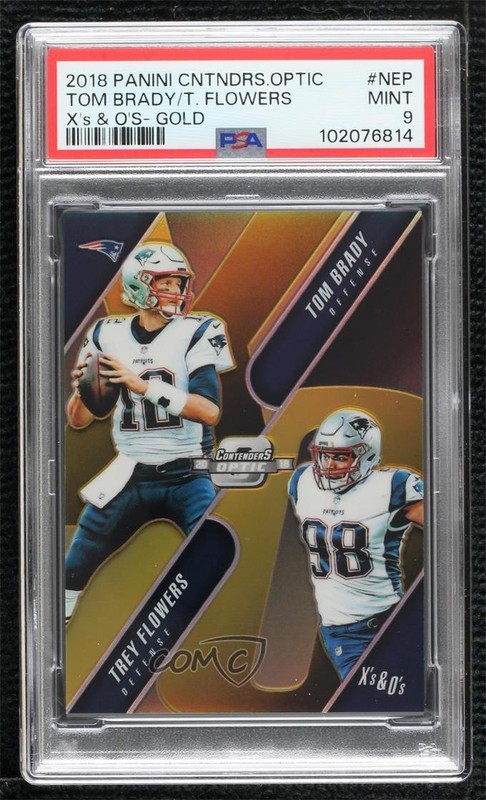 2018 Contenders Optic Xs and Os Gold Prizm 4/10 Tom Brady Trey Flowers 2z8