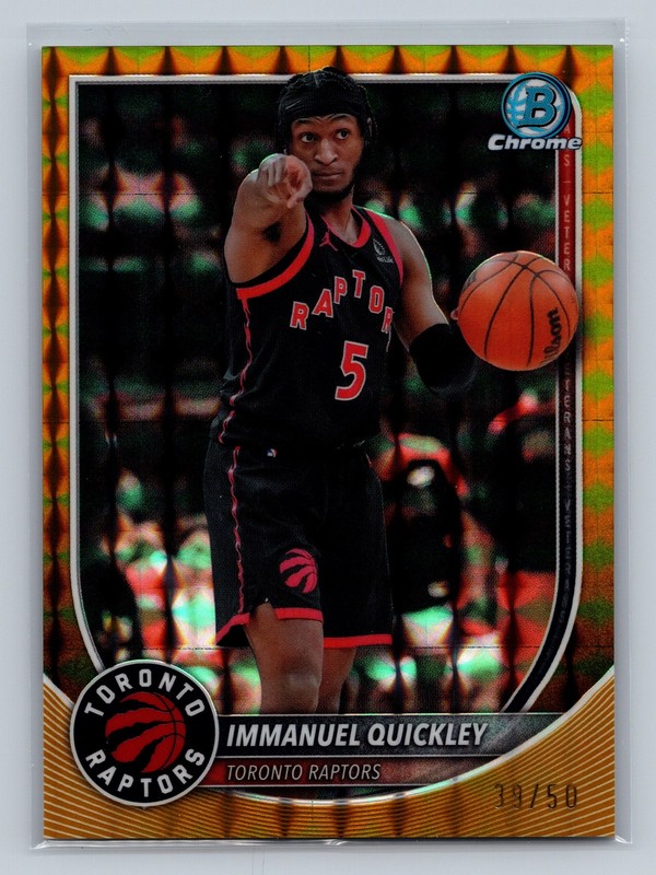 2025-26 Bowman #BCV-69 Immanuel Quickley Chrome Gold Geometric #/50