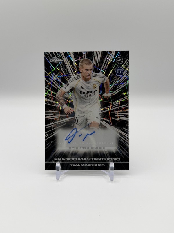 2025-26 Topps Chrome UEFA Club Competition Franco Mastantuono Black Lazer Auto