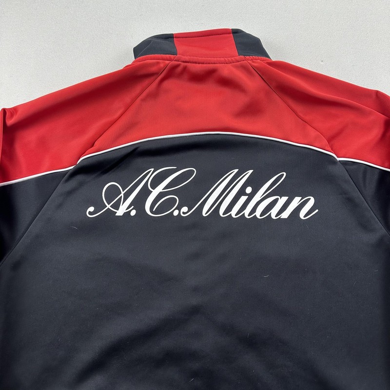 AC Milan Jacket Track Mens Medium Black Red Soccer Full Zip Soccer Football Club gallery