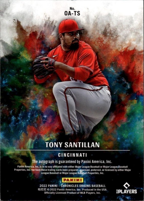 2022 Panini Chronicles #OA-TS Tony Santillan Origins Signatures Holo Gold #/25 gallery