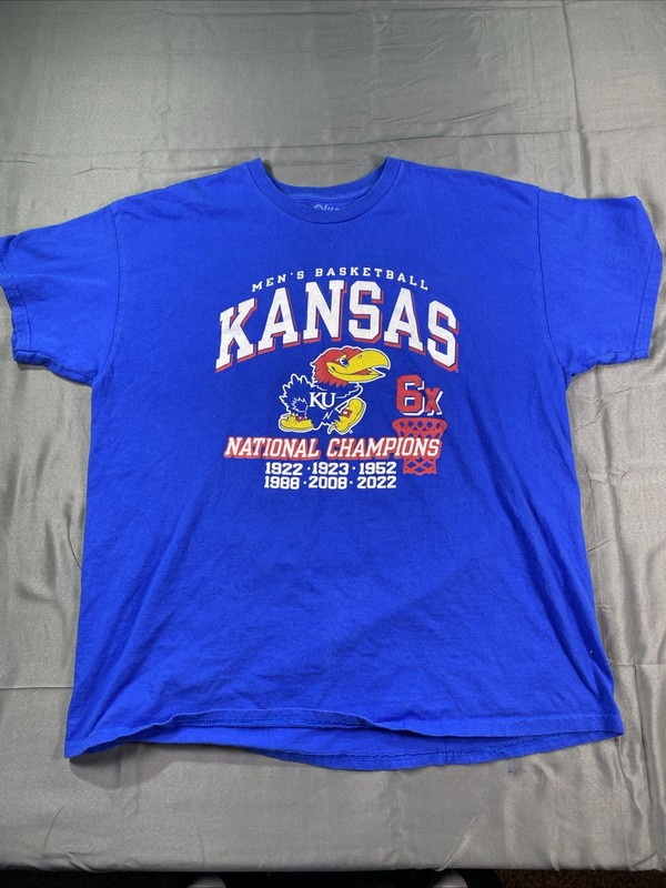 Blue 84 University of Kansas School of Basketball T Shirt Adult Large XL Tee
