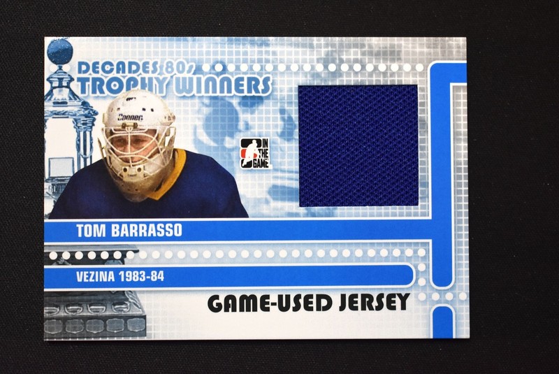 Tom Barrasso 2010-11 ITG Decades 1980s Trophy Winners Game-Used Jersey Black VEZ