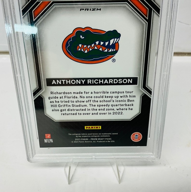 2023 Prizm Draft Picks Anthony Richardson Student Orientation Red Ice PSA 9 gallery