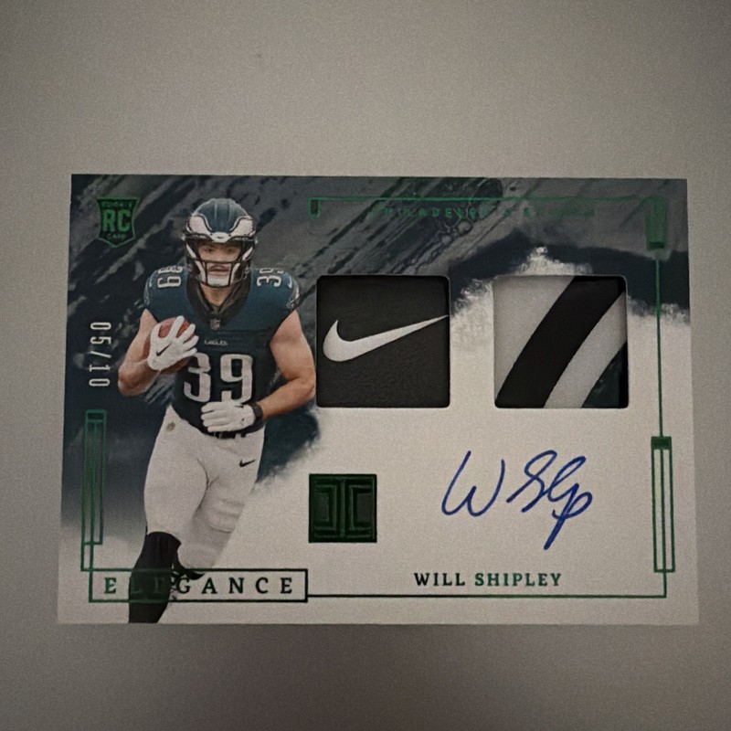 2024 Impeccable Will Shipley Elegance RPA Rookie Helmet Nike Tag Auto Green /10