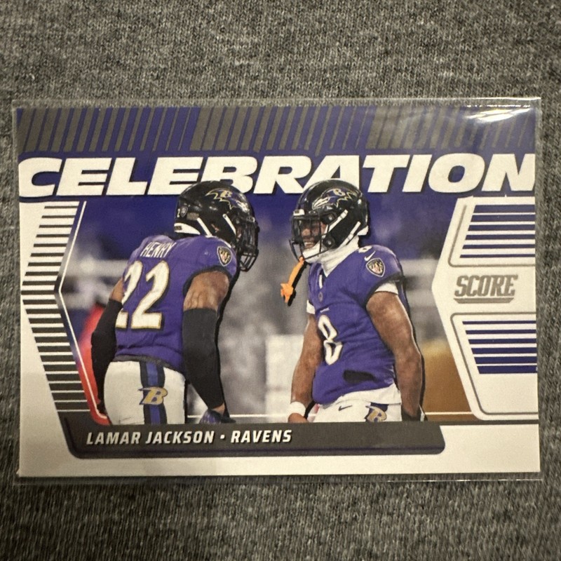 2025 Lamar Jackson Celebration Baltimore Ravens # C-LJA – 2025 Panini Score