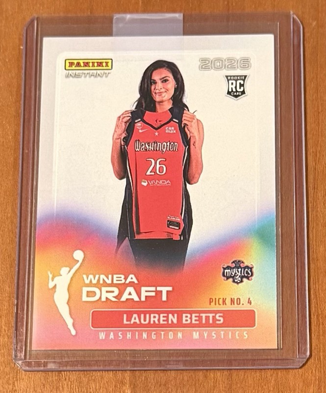 2026 PANINI INSTANT WNBA #DN-4 LAUREN BETTS – PICK NO. 4 WASHINGTON MYSTICS