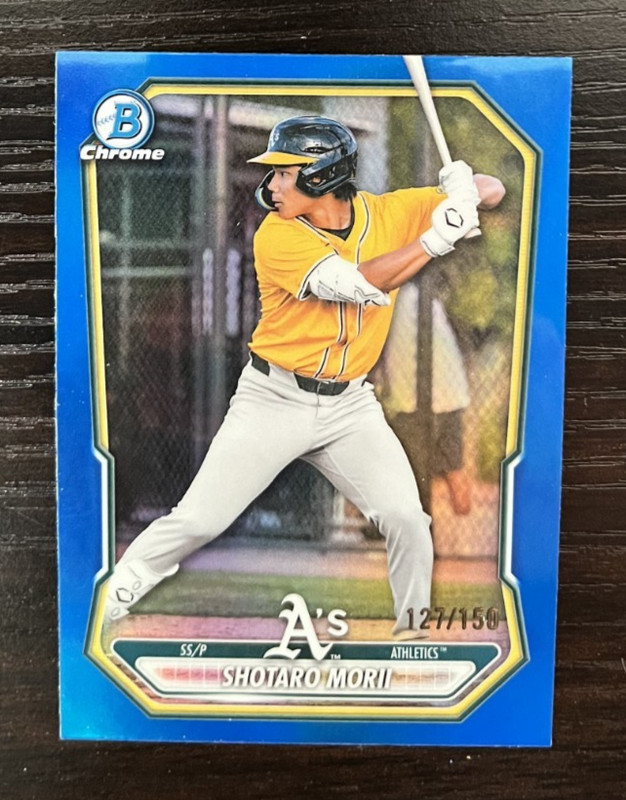2026 Bowman Baseball Chrome Prospects Shotaro Morii True Blue Refractor /150